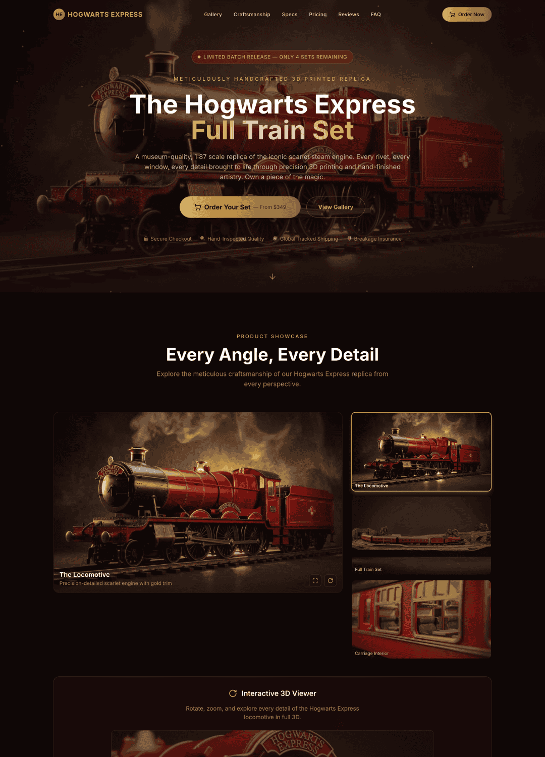 Example AlphaWeb-built collectible train set funnel